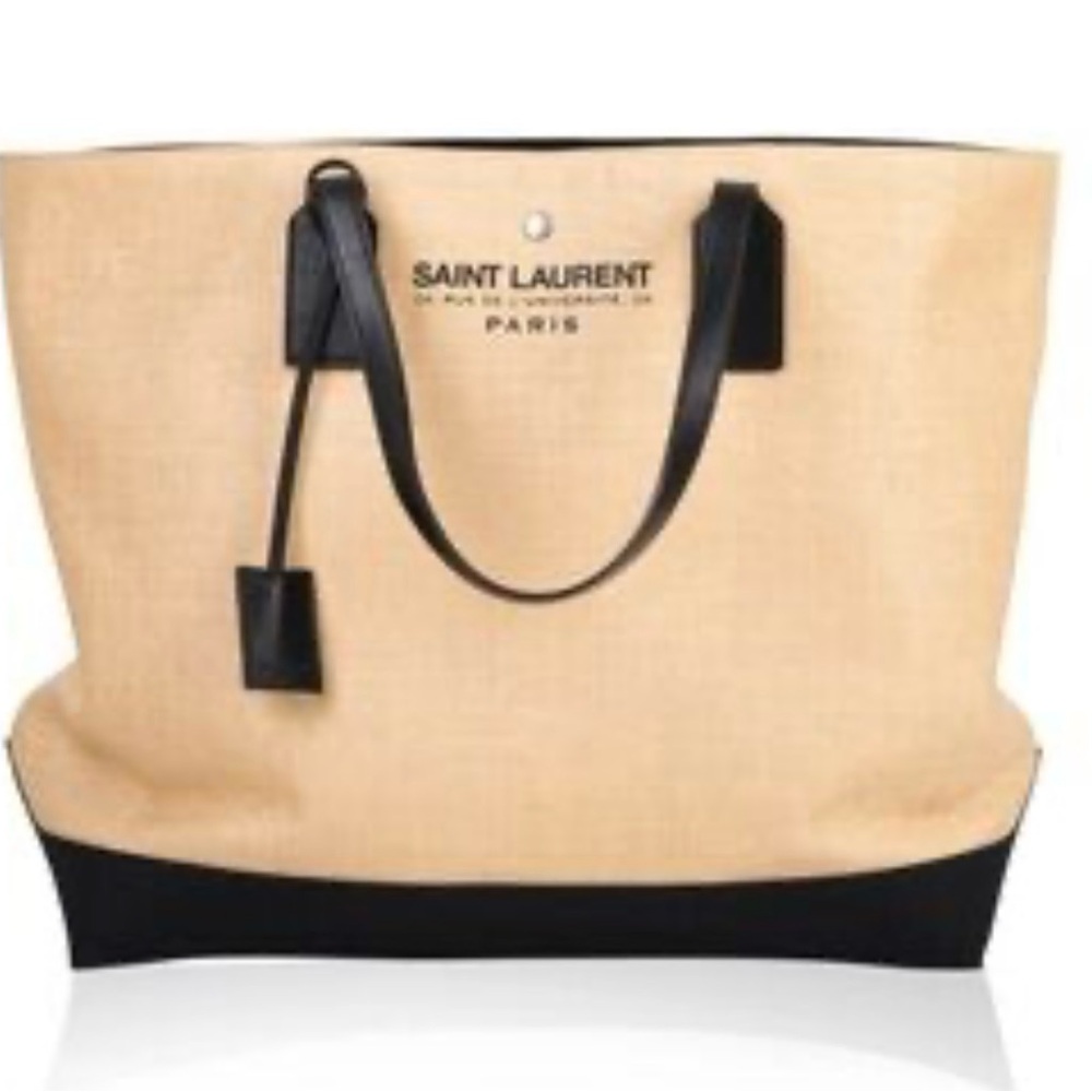 Saint Laurent Tan and Black Tote